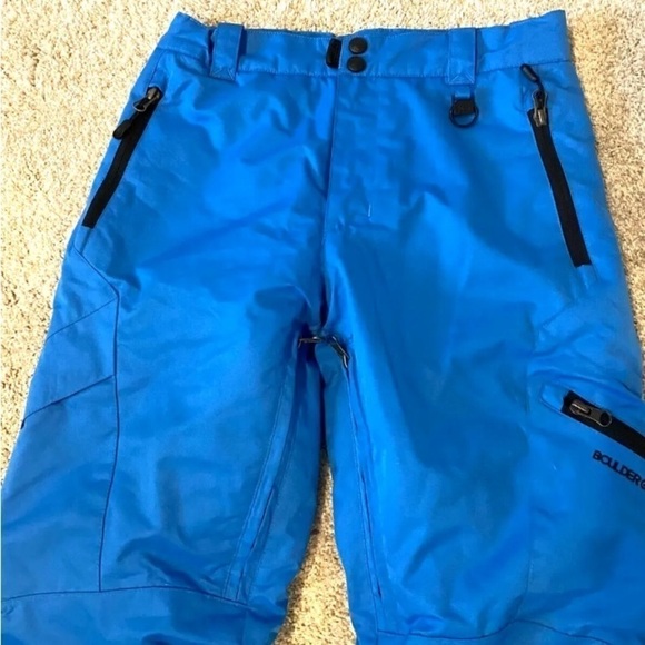Youth Boulder Gear Sz Medium Ski Pants Blue Insulated Snowboard Zip Pockets - Picture 3 of 6